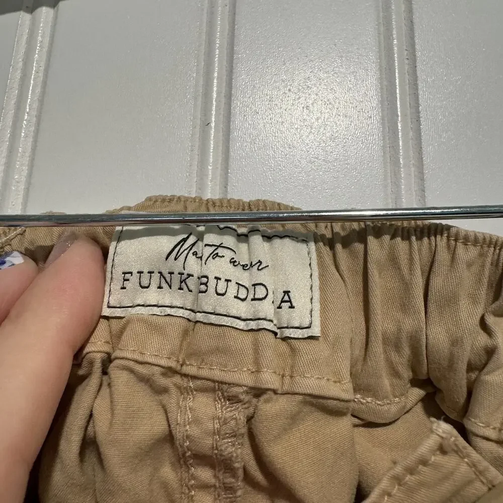 Funky Buddha Khaki Cargo Pants Tapered Leg Mens Medium